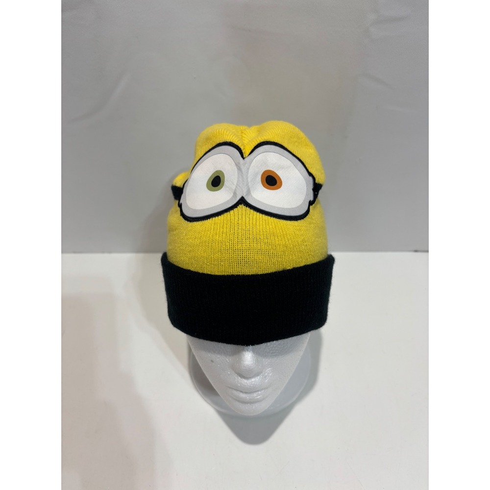 Illumination Minions Beanie Hat Kids One Size Yellow Black Bob Goggle Eyes